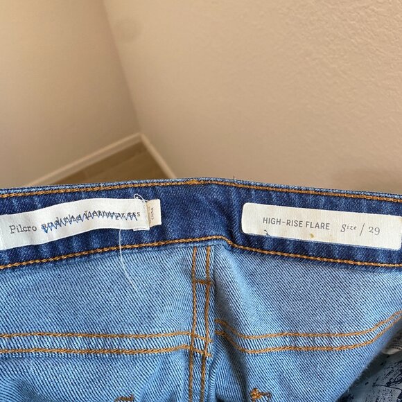 Anthropologie Pilcro High Rise Flare Jeans Raw Hem Size 29 - Picture 7 of 9